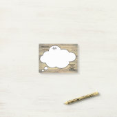 Schrift Rustikale Sprechblase Monogramm Post-it Klebezettel (Auf Schreibtisch)