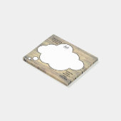 Schrift Rustikale Sprechblase Monogramm Post-it Klebezettel (angewinkelt)