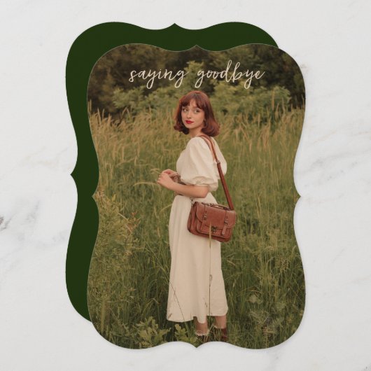 Schrift Save the Date Beerdigung Einladung (Vorne/Hinten)