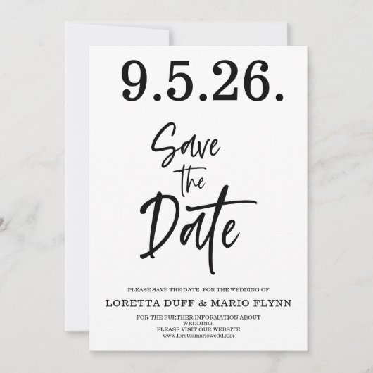 Schrift Save the Date Einladung (Vorderseite)