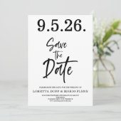 Schrift Save the Date Einladung (Stehend Vorderseite)
