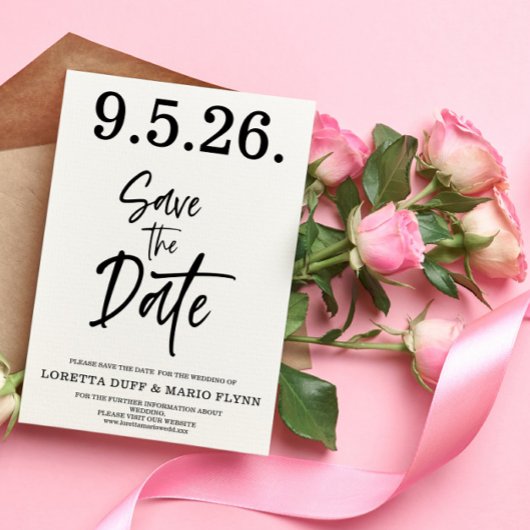Schrift Save the Date Einladung