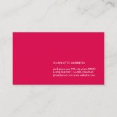 Schrift schneiden (heißrosa) visitenkarte (Rückseite)