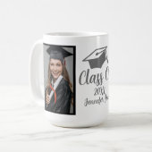 Schrift Silber 2026 Benutzerdefiniertes Abschlussf Kaffeetasse (Vorderseite Links)