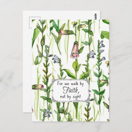 Schrift Spaziergang durch den Glauben 2 Corinthian Postkarte (Vorne/Hinten)