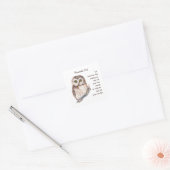 Schrift Sprichwörter 27:2 Pride Demut Weise Owl Quadratischer Aufkleber (Umschlag)