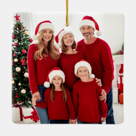 Schrift Text Wood First Christmas Neue Zuhause Keramikornament (Rückseite)