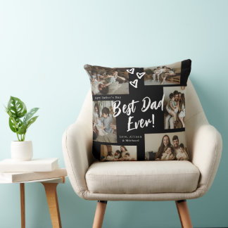 Schrift-Typografie für schwarzen Vater 6-Foto-Coll Kissen