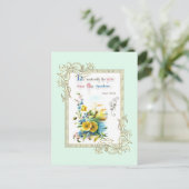 Schrift und Blume Postkarte (Stehend Vorderseite)