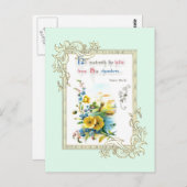 Schrift und Blume Postkarte (Vorne/Hinten)