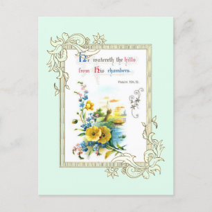 Schrift und Blumen Postkarte