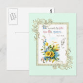 Schrift und Blumen Postkarte (Vorne/Hinten)