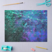 Schrift und Lichter auf Lila und grünem Dekor Seidenpapier (Basteln)