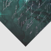 Schrift und Lichter auf Lila und grünem Dekor Seidenpapier (Detail)