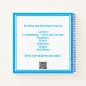 Schrift und Zeichn üben blau Notizblock (Rückseite)