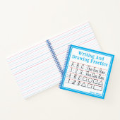 Schrift und Zeichn üben blau Notizblock (Innenseite)