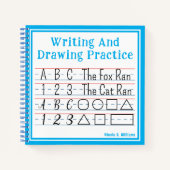 Schrift und Zeichn üben blau Notizblock (Vorderseite)