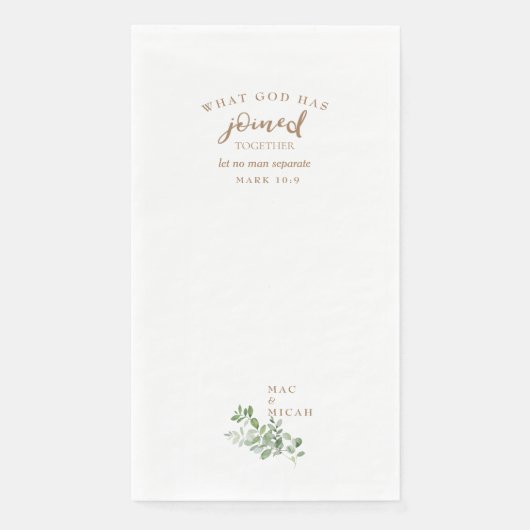 Schrift, was Gott zur Hochzeit beigetreten ist Serviette (Vorderseite)