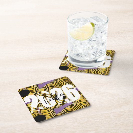 Schriftart 2026 Neujahr Trippy Bold Rechteckiger Pappuntersetzer (Vor Ort)