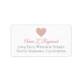 Schriftart-Adresse Rose Herz der Liebe Adressaufkleber (Vorne)