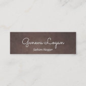 Schriftart | Braune Textur Hintergrund Mini Visitenkarte (Vorderseite)