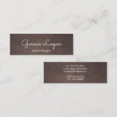 Schriftart | Braune Textur Hintergrund Mini Visitenkarte (Vorne/Hinten)