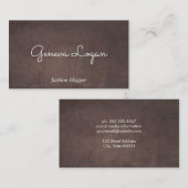 Schriftart | Braune Textur Hintergrund Visitenkarte (Vorne/Hinten)