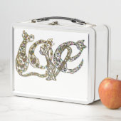 Schriftart für benutzerdefinierte Katzen Monogramm Metall Brotdose (Beispiel)