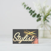 Schriftart | Goldschere | kreativ Visitenkarte (Stehend Vorderseite)