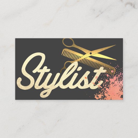 Schriftart | Goldschere | kreativ Visitenkarte (Vorderseite)