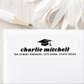 Schriftart-Graduierungskappe weiß Rücksendeadresse (Insitu)