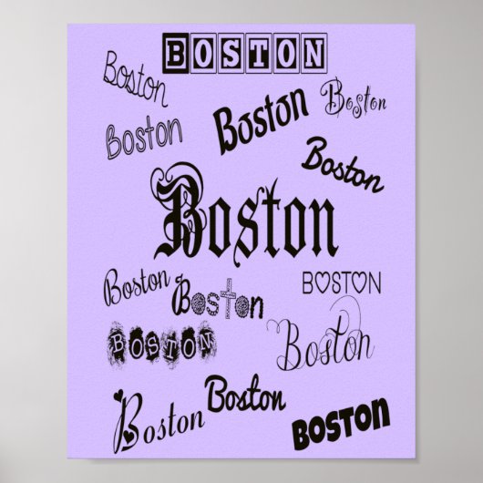 Schriftart in Boston auf Lavender Poster (Vorne)