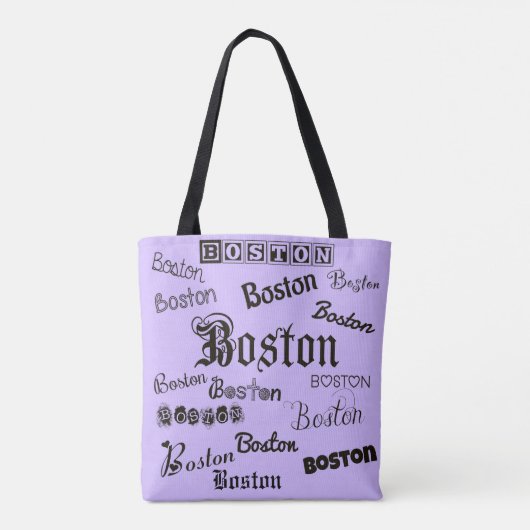 Schriftart in Boston auf Lavender Tasche (Rückseite)