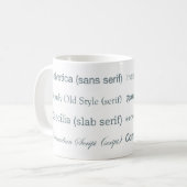 Schriftart klassifiziert Tasse (Vorderseite Links)