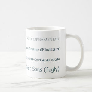 Schriftart klassifiziert Tasse