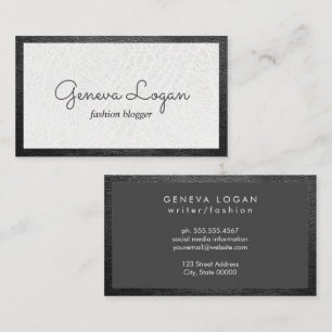 Schriftart Leather Border Visitenkarte