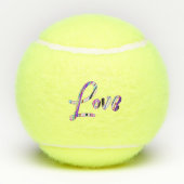 Schriftart-Liebe-Multicolor-Serifen Tennisbälle (Rückseite)