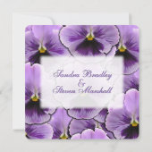 Schriftart Lila Pansy Hochzeit Einladung (Rückseite)