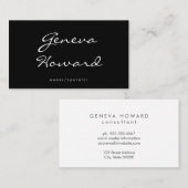 Schriftart | Minimalistisch Schwarz Visitenkarte (Vorne/Hinten)