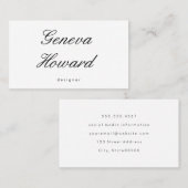 Schriftart | Minimalistisch Visitenkarte (Vorne/Hinten)