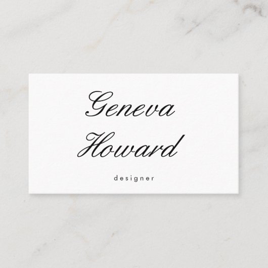 Schriftart | Minimalistisch Visitenkarte (Vorderseite)