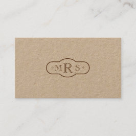 Schriftart Mit Monogramm Retro Bistre Visitenkarte