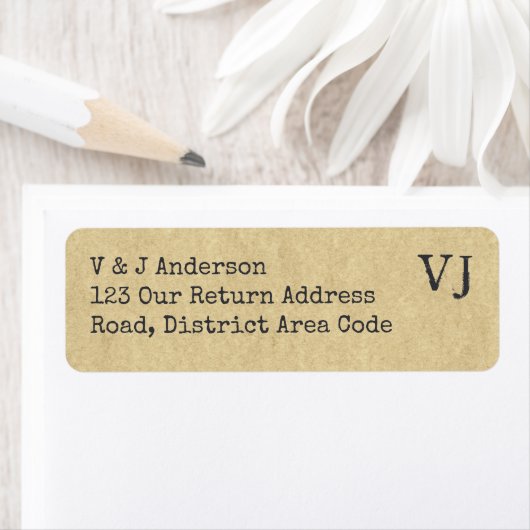 Schriftart Monogram-Rücksendeadresse Rustic (Insitu)