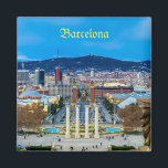 Schriftart Montjuic, Magnet in Barcelona<br><div class="desc">Kühlschrankmagnet Barcelona Schriftart Montjuic Dezember 2019</div>