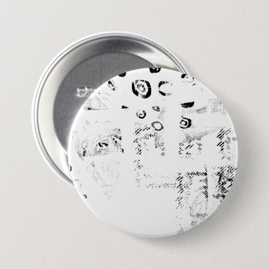 Schriftart, Musik, einfarbig, Kreis, Muster, Monoc Button (Vorne & Hinten)