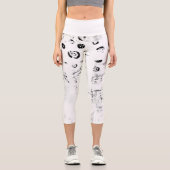 Schriftart, Musik, einfarbig, Kreis, Muster, Monoc Capri Leggings (Vorderseite)