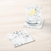 Schriftart, Musik, einfarbig, Kreis, Muster, Monoc Rechteckiger Pappuntersetzer (Vor Ort)