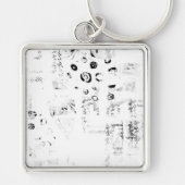 Schriftart, Musik, einfarbig, Kreis, Muster, Monoc Schlüsselanhänger (Vorne)