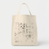 Schriftart, Musik, einfarbig, Kreis, Muster, Monoc Tragetasche (Vorne)