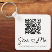 Schriftart QR Code Weißer Schlüsselanhänger (Vorderseite)